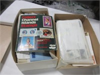 two boxes of philatelic stamps, covers, guides