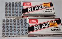 100 Rounds CCI Blazer 9mm Luger