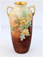 HAND PAINTED PORCELAIN VASE, YELLOW