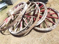 4 - VINTAGE ANTIQUE WOODEN WHEELS