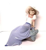 NAO Lladro Porcelain Woman on Rock