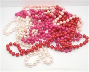 PINK & RED BEAD NECKLACES