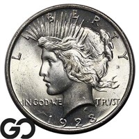 1923 Peace Dollar, Lustrous Solid Gem BU