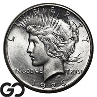 1926 Peace Dollar, Uncirculated Details, Cleaned