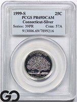 1999-S Connecticut/Georgia 25c PCGS PR69 DCAM
