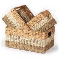 CHI AN HOME Wicker Storage Baskets, 13 Inch Set of