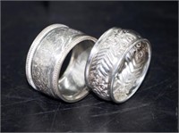 Two various sterling silver napkin rings