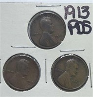 1913PDS Lincoln Cents