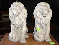 (2) Ceramic Lion Statues, Approx. 2'H
