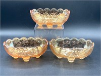 Jeannette Glass Marigold Flower Candy Dishes
