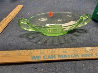 Green Uranium Glass Dish Glows