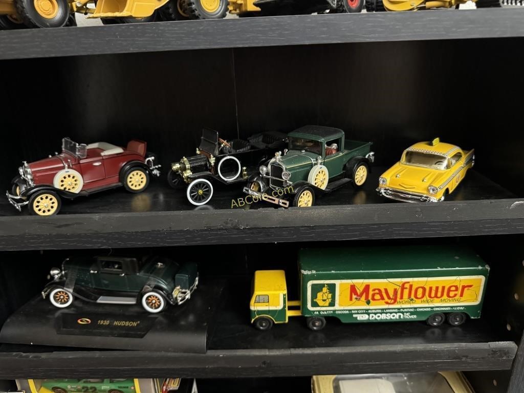 4- Mini antique model cars, Mayflower truck and