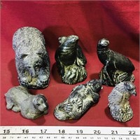 Lot Of 6 Wolf Original Figurines (Vintage)