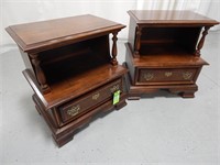 Pair of night stands; approx. 25" W x 20" D x 28