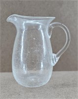 1960s Crackle Glass Pitcher
