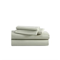 Solid 4-Piece Green Cotton Flannel Full Sheet Set