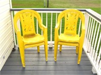 (4) Plastic Outdoor Chairs - have been repainted