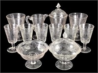 12 Pcs EAPG Cupid & Psyche Clear Glassware