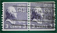 1938 Jefferson Pair Scott# 851 3 Cent