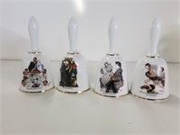 4 Norman Rockwell Porcelain Hand Bells