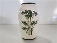 Ceramic Vase 8in Tall, Bamboo Decor