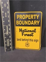 US Forest Service Property Boundary Metal Sign