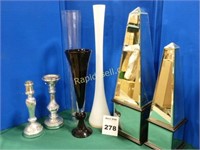 Assorted Vases, Mirrored Towers & More