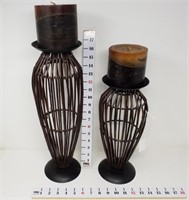 (2) Decorative Candleholders w/Candles