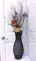 Decorative Wicker Stand w/Flowers