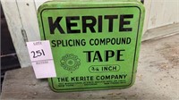 Vintage tin- Kerite splicing tape- 4.5 x 4.5
