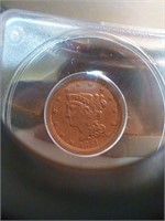 1851 AU55 half cent
