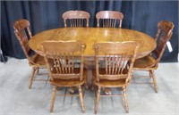WINNERS ONLY OAK TABLE WITH 6 CHAIRS