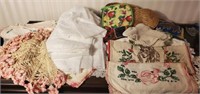 Vtg. Kitchen Towels , Doyle's, Lace Curtains  &