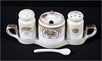 6 Pc Vintage Noritake Porcelain Condiment Set
