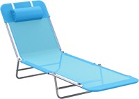 Outsunny Adjustable Reclining Beach Sun Lounge Cha