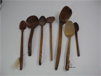 Lot (7) Primitive Wooden Spoons