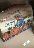 Chow Wagon Metal Lunch Box No Thermos damaged hing