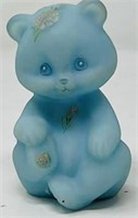 Adorable Fenton Hp Blue Satin Sitting Bear