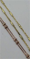 18 & 20in Gold & Rose Gold Over Sterling Chains