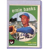 1959 Topps Ernie Banks Nice Condition/miscut