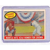 1959 Topps Mantle Hits 42nd Homerun Nice Shape