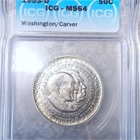 1953-D Washington/Carver Half Dollar ICG - MS64