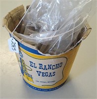 Popcorn Bucket From El Rancho Casino With Chips