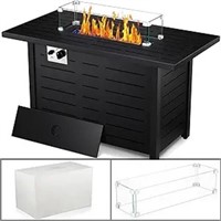 Xbeauty Propane Fire Pit Table, 42" Outdoors Gas F