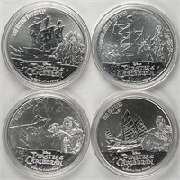 Lot of 4: Silver 1oz Pirates of the Caribbean