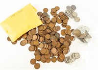 Coin Mixed Bag of Coins-200+ Wheat Cents+More
