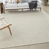 9'X12' Nourison Courtyard Ivory Silver Area Rug