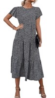 SM85  Fantaslook Women's Boho Midi Dress, Floral P