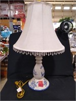 Blue/Cream Ceramic Table Lamp with