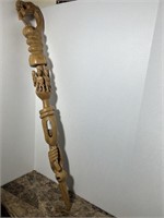 38 1/2" HAND CARVED UNIQUE CANE